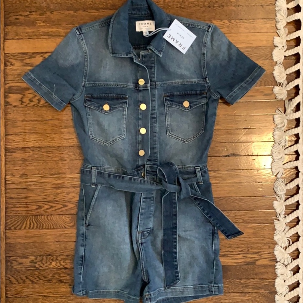 Frame Denim Belted Romper